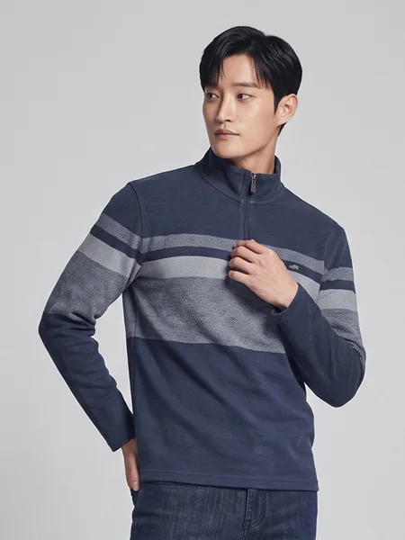 [PAT 남성] 스트라이프 집업 티셔츠_1J75102