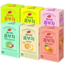 동서 애사비 콤부차 3종 10T X 2개 [레몬라임/피치패션프룻/파인애플망고/현미녹차/둥굴레차/아이스티/메밀차/우엉차/보리차/메밀차]
