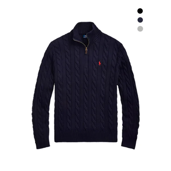[폴로랄프로렌] POLO 남녀공용 케이블 꽈배기 반집업 [3COLOR]