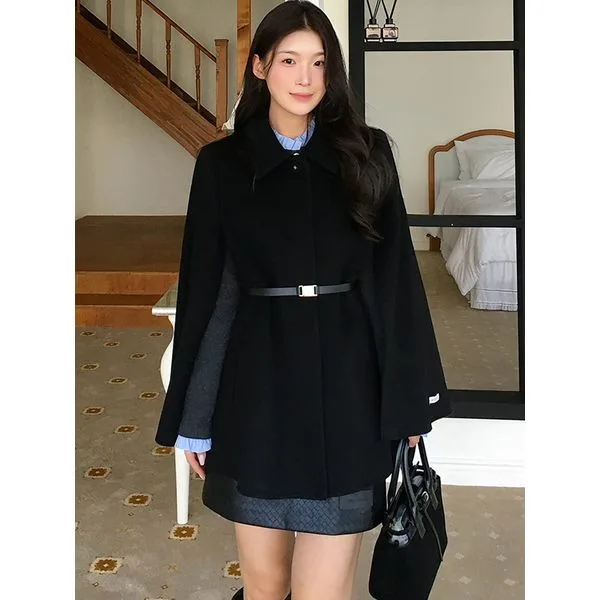울 케이프 하프 핸드메이드 코트 GSAA0CT611