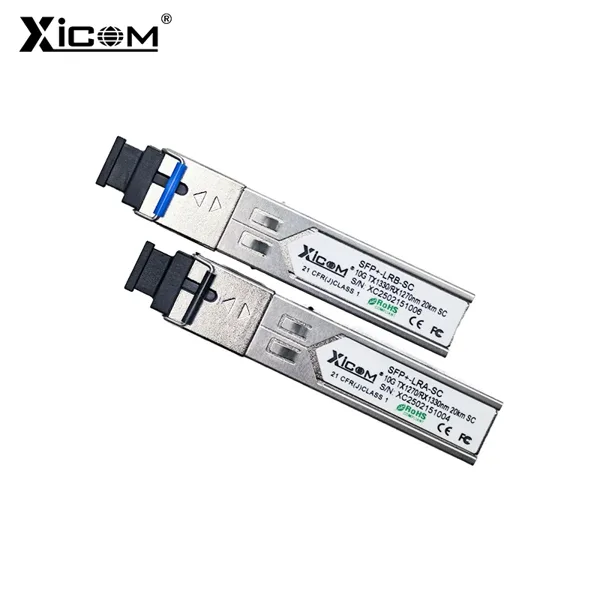 Xicom 10G SFP+ BIDI SC 단순 광섬유 모듈 20km 단일 모드 1270/1330nm Cisco/Mikrotik SFP 스위치와 호환 가능