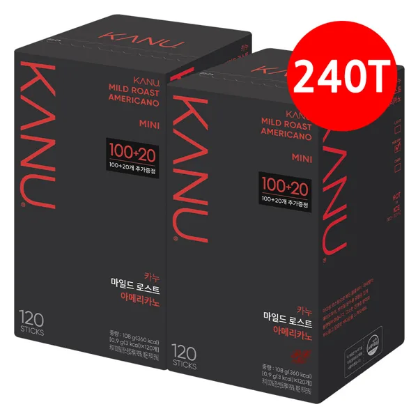 카누 미니 아메리카노 커피 마일드로스트, 120개입, 2개
