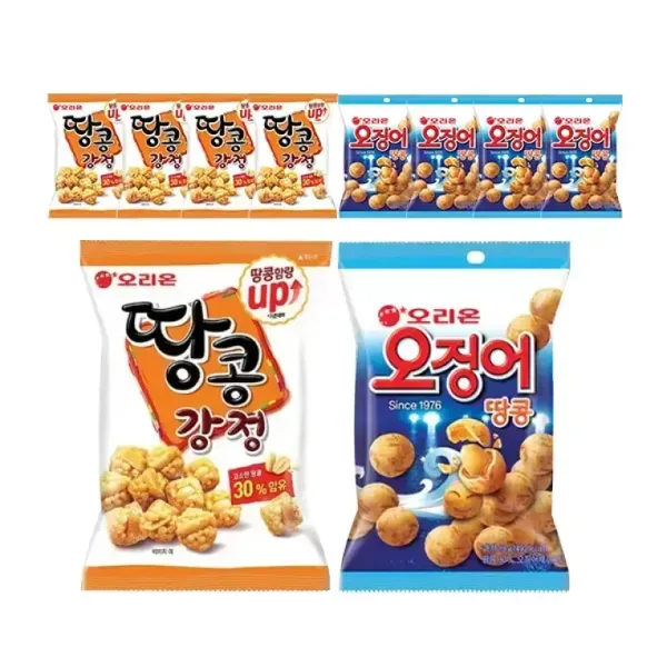 오리온 오징어땅콩 98g + 땅콩강정 80g 각 5개 (총10개)