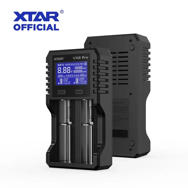 XTAR 1.5V VX2 Pro 다기능 스마트 배터리 충전기 용량 테스트 방전 내부 저항 확인 고속 충전