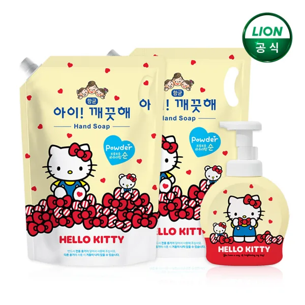 아이깨끗해 X 헬로키티 대용량 핸드워시 1.8L 리필 2개+공용기