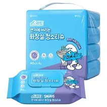 스카트 변기에 버리는 화장실 청소티슈 40매, 4개