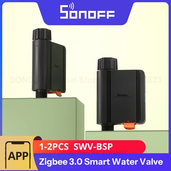 1-2PCS SONOFF SWV-BSP Zigbee3.0 스마트 워터 밸브 IP55 자동 관개 시스템 영국, 유럽 또는 대부분의 국가에 적합