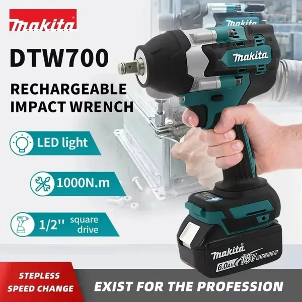 마키타 DTW700 18V 브러시리스 전동 렌치 무선 드릴 드라이버 토크 파워 툴 키트 (가정용/작업장용)