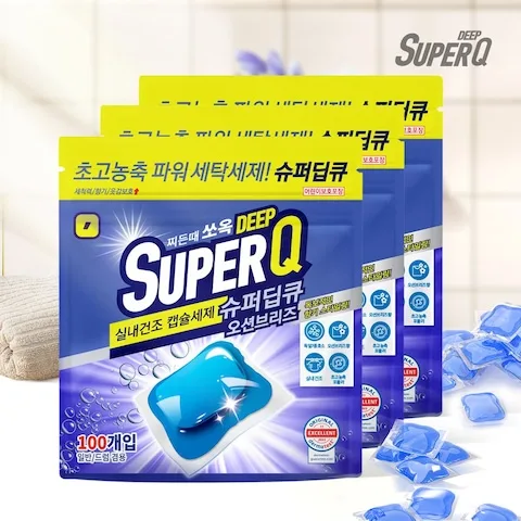 슈퍼딥큐 캡슐세제 오션브리즈 100개입X3팩 총300개