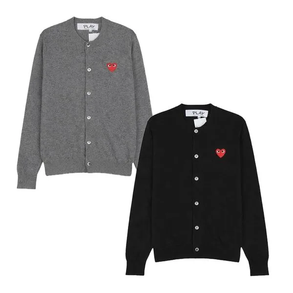 PLAY COMME DES GARCONS 꼼데가르송 레드하트 울 라운드 여성 가디건 2종 택1