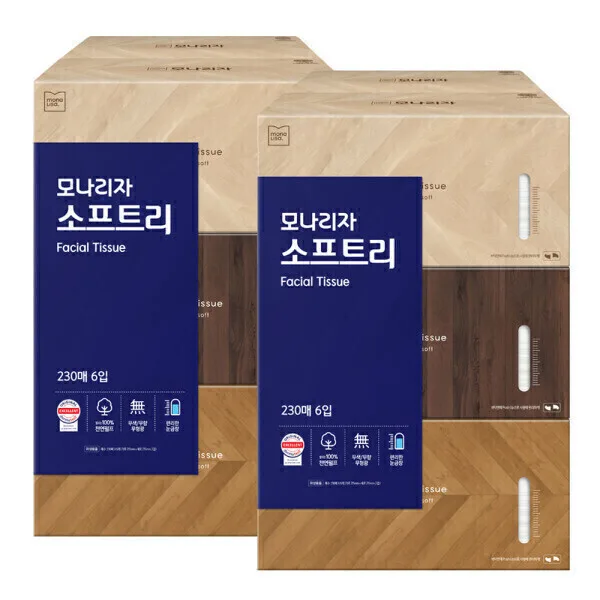 모나리자 소프트리 미용티슈 230매 6입 2개 총12개