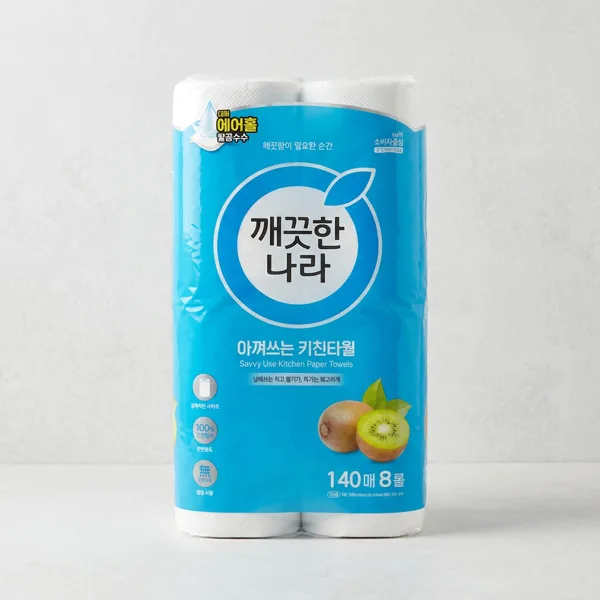 깨끗한나라 아껴쓰는 키친타월, 140매, 8롤, 2개
