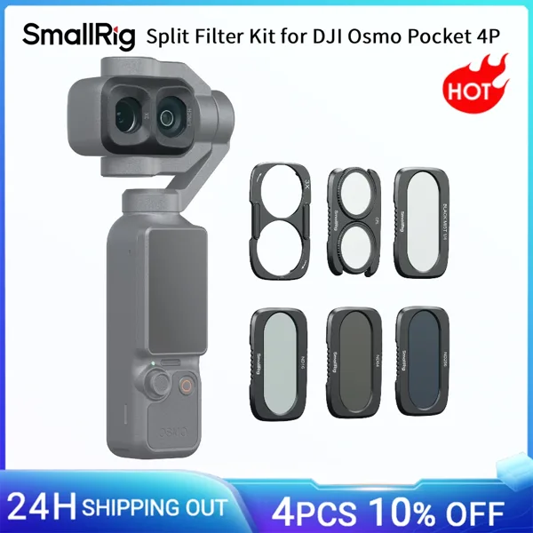 스몰리그 DJI 오즈모 포켓 4P용 분할 필터 키트 (ND16 / ND64 / ND256 / CPL / 1/4 블랙 디퓨전 필터 베이스 포함) -6658