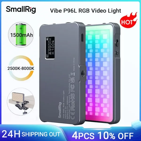 SmallRig P96L RGB 비디오 라이트 휴대용 금속 LED 카메라 라이트, Sony -3489B용 2500-9000K CRI 96+ 사진 및 비디오 조명