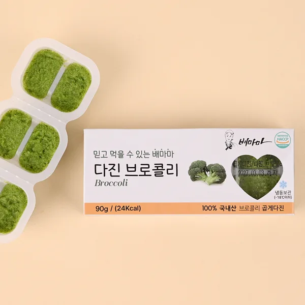배마마 브로콜리 큐브 다진 야채 토핑 재료 죽 고운입자 미음 야채큐브 15gX6