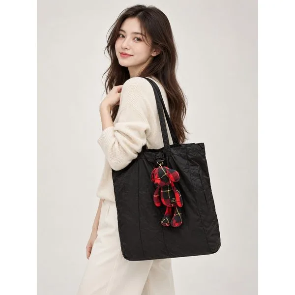 남여공용 블랙 해리 키링 패커블백 HZBA4F301BK