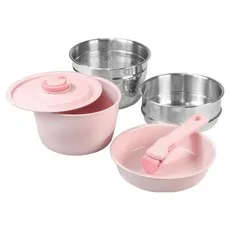 리틀헤르츠 인덕션 IH 세라믹 코팅 모루 쿡 웨어 세트 5개, 러블리핑크, 1개, 5종