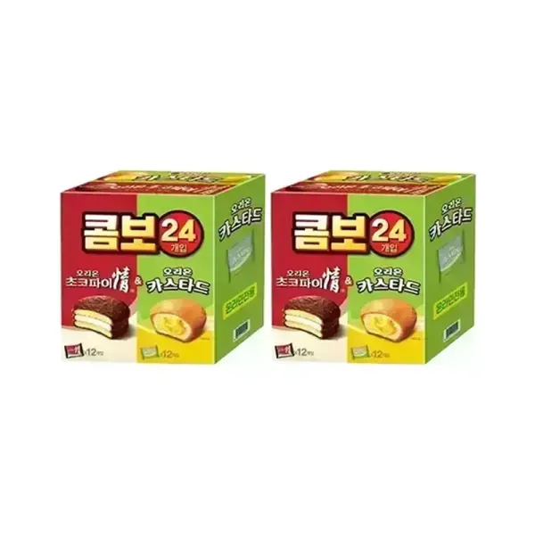 오리온 베스트파이콤보 24입(초코파이12p+카스타드12p), 2개
