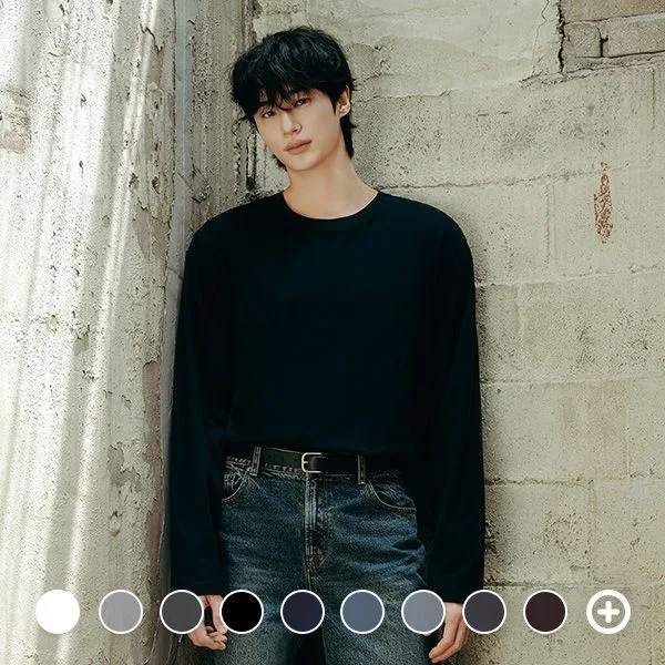 지오다노 코튼 저지 솔리드 긴팔티