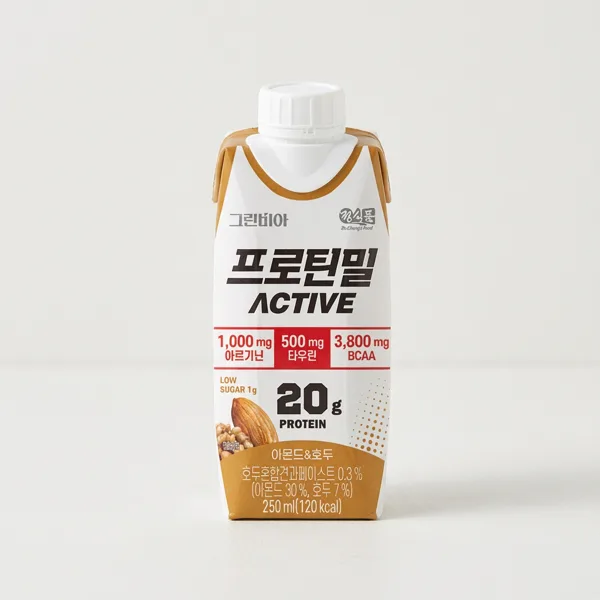 그린비아 프로틴밀 액티브 아몬드와호두, 250ml, 36팩