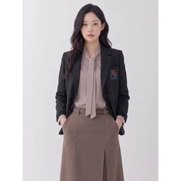 피어로즈 아웃포켓 자수 싱글버튼 자켓 LFJKO991_NA