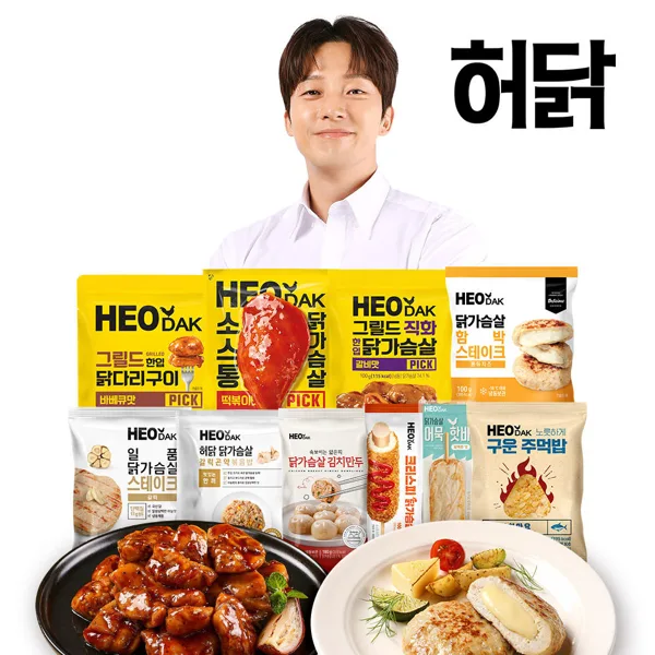 허닭 닭가슴살 소시지 4팩 외 스테이크/닭다리구이/주먹밥/곤약볶음밥 골라담기
