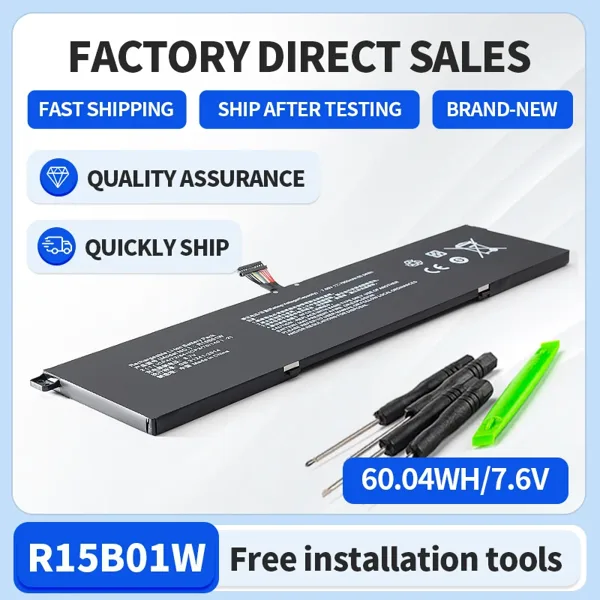 SOMI 노트북 배터리, 샤오미 프로 15.6 인치, GTX TM1701 시리즈, 7.6V, 7900mAh, 60.04WH, 무료 도구, R15B01W