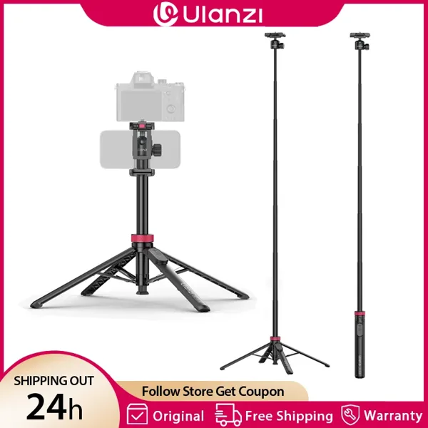 울란지 MT44B 1.5M 2-in-1 셀카봉 삼각대 리모컨 폰 삼각대 아이폰 17 16 안드로이드 카메라 DSLR 브이로그 라이브용