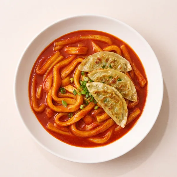 납작만두 떡볶이 세트