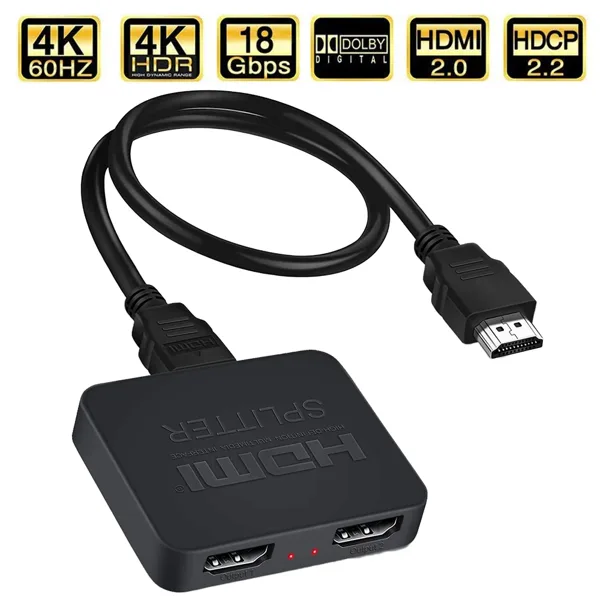 ProAV 4K UHD HDMI 2.0 1x2 분배기, HDCP 2.2 HDR, 블루레이 DVD PS4 PS5 용