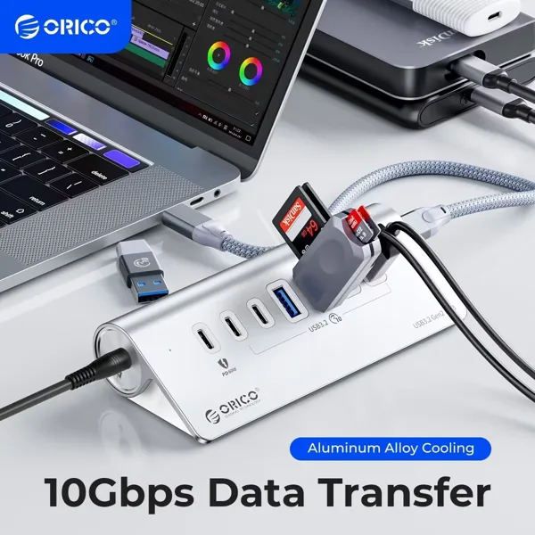 ORICO USB 3.2 허브 10Gbps 7포트 0.5m 유전원 분배기