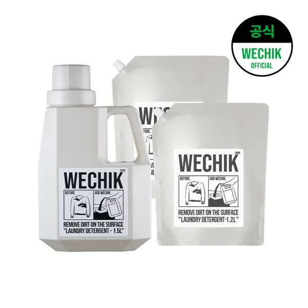 위칙 9중효소 EM Plus 세탁세제 1.5L 1개 + 리필 1.2L 2개