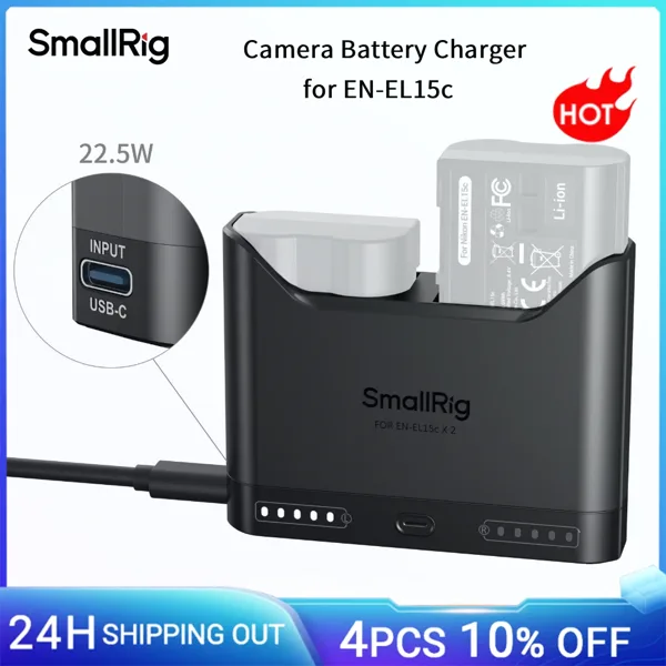 SmallRig EN-EL15c용 카메라 배터리 충전기, 니콘 ZR, Z6III, Zf, Z8, Z7II, Z7, Z6II, Z6, D850, D780용 22.5W USB-C 포트