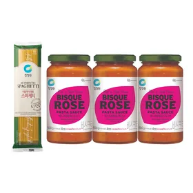 청정원 비스크로제 파스타소스 600g, 3개 + 스파게티면 500g, 1개