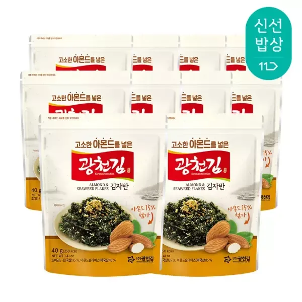 광천김 고소한 아몬드 김자반 40g x 10봉