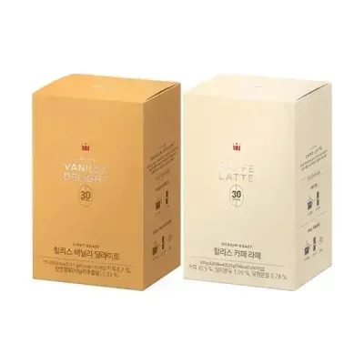 할리스 바닐라딜라이트 30입, 1개 + 카페라떼 30입, 1개