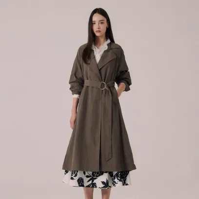 지고트 벨티드 히든 A라인 트렌치 코트 JS9B0TC501