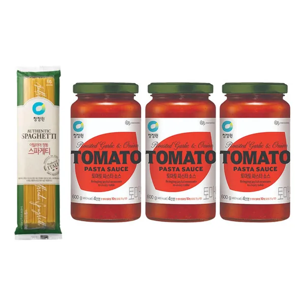 청정원 토마토 파스타소스 600g, 3개 + 스파게티면 500g, 1개