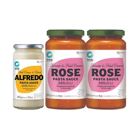 청정원 알프레도 파스타소스 350g, 1개+로제 파스타소스 600g, 2개