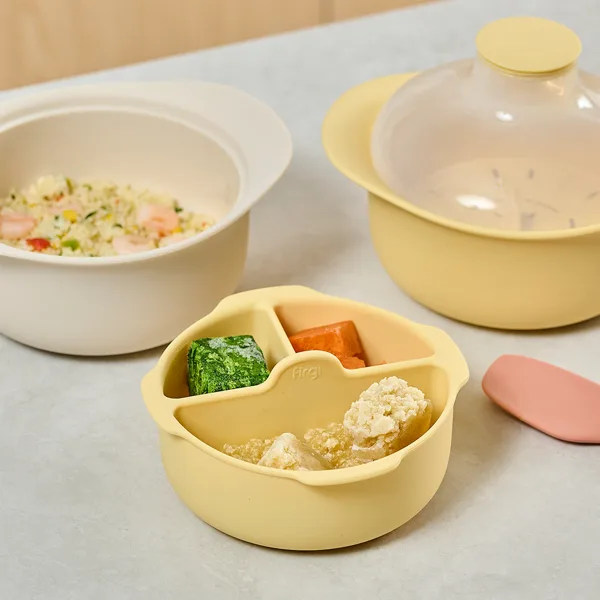 퍼기 실리콘 대용량 올인원 이유식 찜기 찜발이 3종 세트 전자레인지
