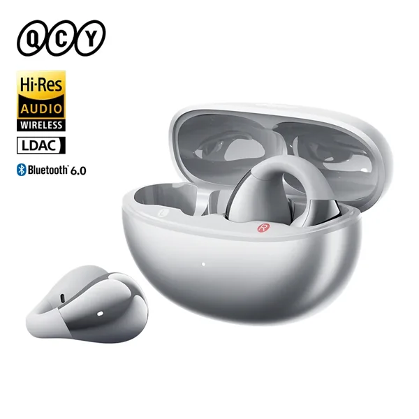 QCY Crossky C30S 오픈 이어 무선 이어폰 LDAC 이어 클립 이어버드가 포함된 고해상도 Bluetooth 6.0 클립 온 OWS 스포츠 헤드폰 40시간