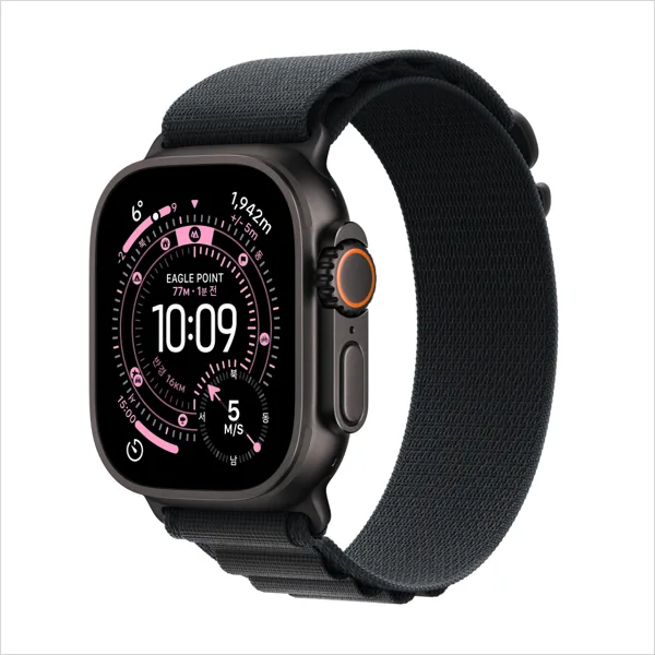 애플워치 울트라 3 셀룰러 블랙 티타늄, 49mm, 블랙 알파인 루프 L