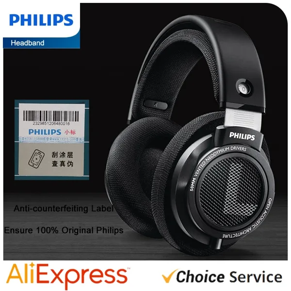 필립스 오리지널 SHP9500 유선 헤드폰 HiFi 스테레오 HD 마이크 통화 이어폰 스포츠 러닝 헤드셋 iPhone Android Universal