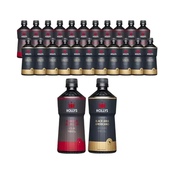 할리스 시그니처 아메리카노 550ml, 6입, 2개+블랙아리아 아메리카노 550ml, 6입, 2개 (총 24개)