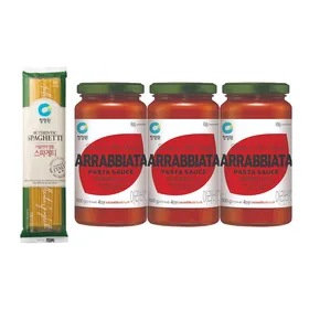 청정원 아라비아따 파스타소스 600g, 3개 + 스파게티면 500g, 1개