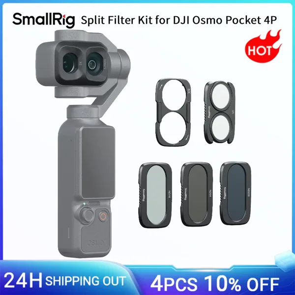 DJI 오즈모 포켓 4P용 스몰리그 분할 필터 키트 (ND16 / ND64 / ND256 / CPL 필터 베이스 포함, 다층 코팅) -6476
