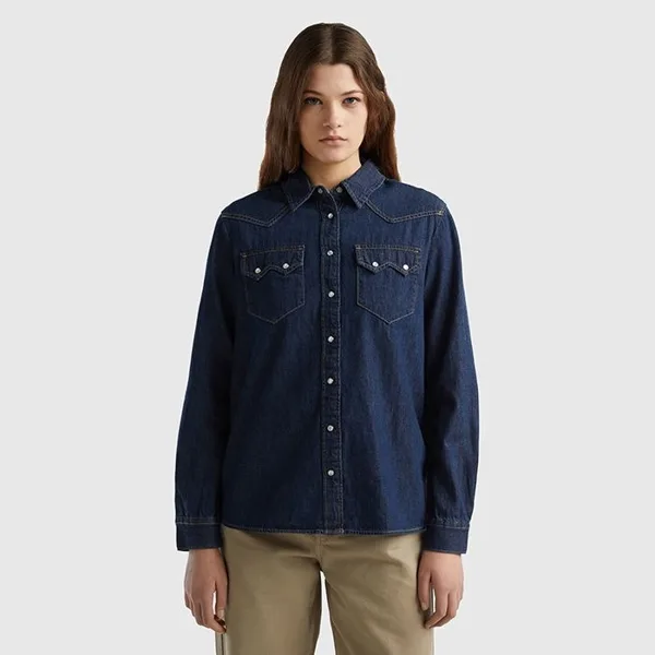 Button point denim shirt _5RZKDQ06TIN5