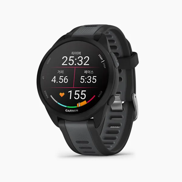 포러너 165 러닝 GPS 스마트워치 43mm (블랙 / 화이트)