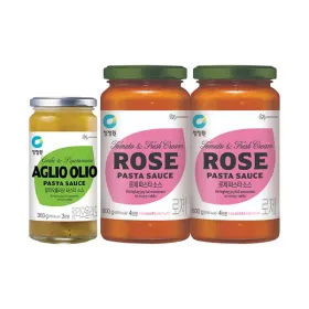 청정원 알리오올리오 파스타소스 360g, 1개+로제 파스타소스 600g, 2개