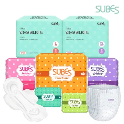 슈베스 슬림 생리대 1팩+1팩 (총2팩) 중형 대형 오버나이트 팬티라이너 외 입오버 골라담기